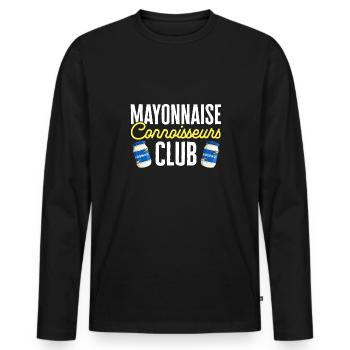 Mayonnaise - T-shirt manches longues Premium bio Homme - noir - Devant - Nico (187cm)
