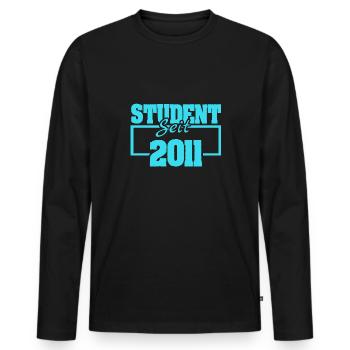 Student 2011 - Men's Premium Organic Long Sleeve Shirt - black - Front - Nico (187cm)