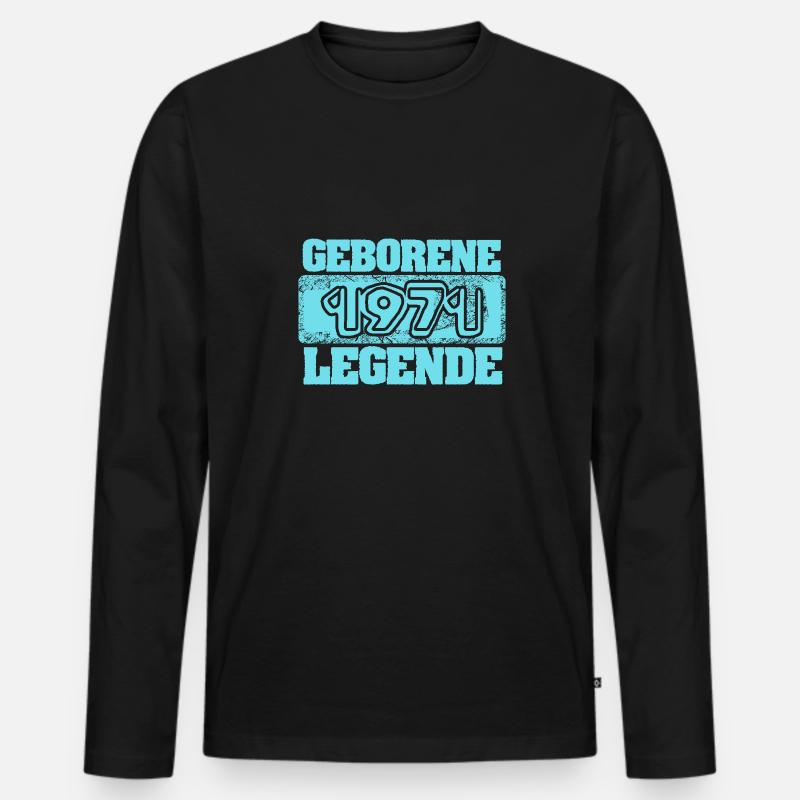 1971 - Männer Premium Bio Langarmshirt - Schwarz
