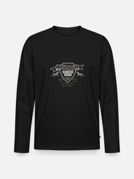 Équitation 1986 - T-shirt manches longues Premium bio Homme - noir