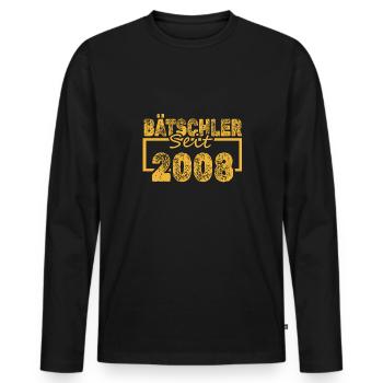 Baccalauréat 2008 - T-shirt manches longues Premium bio Homme - noir - Devant - Nico (187cm)