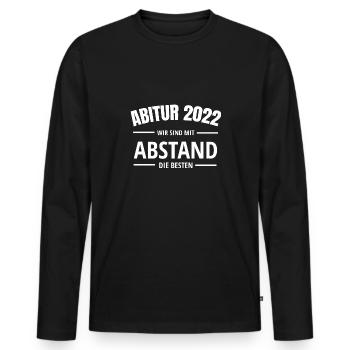 Abitur 2022 - Wir Sind Mit Abstand Die Besten Abi - Männer Premium Bio Langarmshirt - Schwarz - Vorne - Nico (187cm)
