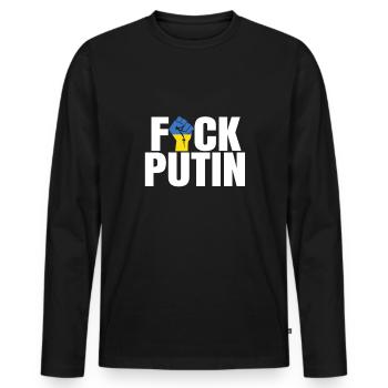 Ukraine - Men's Premium Organic Long Sleeve Shirt - black - Front - Nico (187cm)