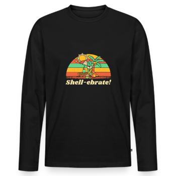 Shell-ebrate! Beach Party Ocean Celebration - Männer Premium Bio Langarmshirt - Schwarz - Vorne - Nico (187cm)