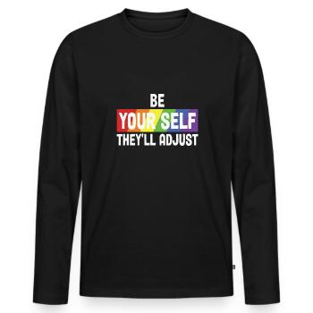 LBGT Flag Gay Pride Human - Men's Premium Organic Long Sleeve Shirt - black - Front - Nico (187cm)