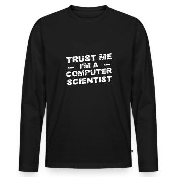 Croyez-moi, je suis informaticien - T-shirt manches longues Premium bio Homme - noir - Devant - Nico (187cm)