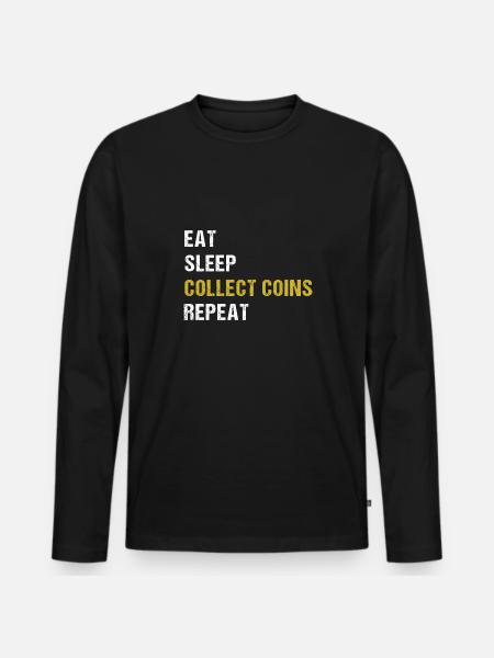 Numismatics Coin Collecting Gift - Men's Premium Organic Long Sleeve Shirt - black