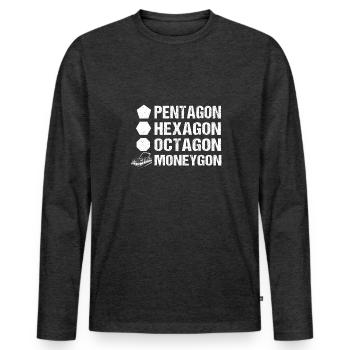 Pontonboot Kapitän Bootfahren See Pontoon - Männer Premium Bio Langarmshirt - Anthrazit meliert - Vorne - Nico (187cm)