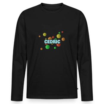Geschenk für Cedric - Männer Premium Bio Langarmshirt - Schwarz - Vorne - Nico (187cm)