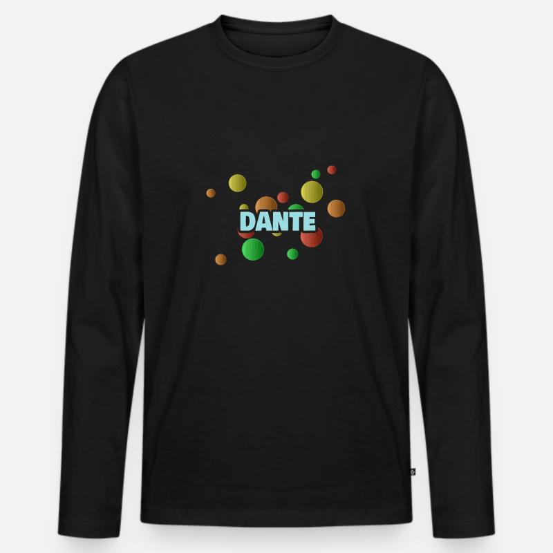 Geschenk Vorname Dante - Männer Premium Bio Langarmshirt - Schwarz