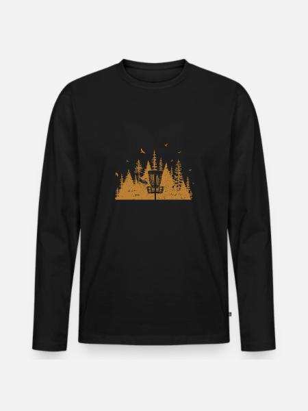 Discgolf Disc Golf Frisbee - Men's Premium Organic Long Sleeve Shirt - black