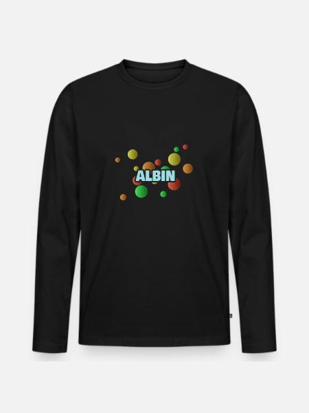 First name Albin - Men's Premium Organic Long Sleeve Shirt - black