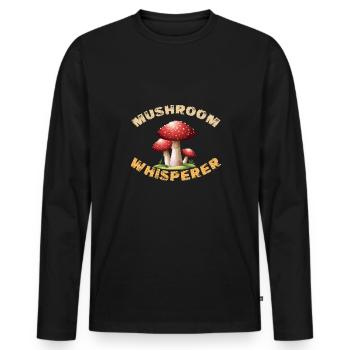 Pilzsammler Pilz Motiv für Pilzsucher - Männer Premium Bio Langarmshirt - Schwarz - Vorne - Nico (187cm)