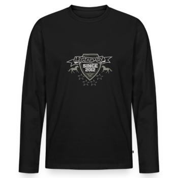 since 2012 - Men's Premium Organic Long Sleeve Shirt - black - Front - Nico (187cm)