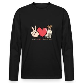 Jack Russell Terrier - T-shirt manches longues Premium bio Homme - noir - Devant - Nico (187cm)
