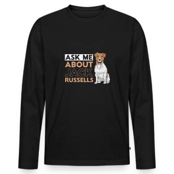 Jack Russell Terrier - T-shirt manches longues Premium bio Homme - noir - Devant - Nico (187cm)
