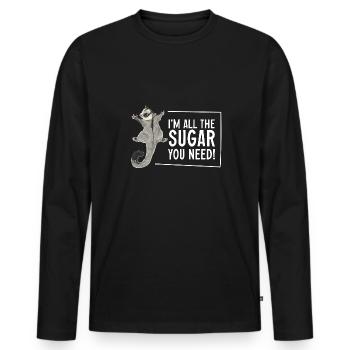 Short-headed glider Sugar Glider - Men's Premium Organic Long Sleeve Shirt - black - Front - Nico (187cm)