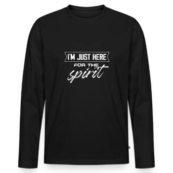 Je suis juste ici pour l’ - T-shirt manches longues Premium bio Homme - noir - Devant - Nico (187cm)