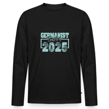 Berufung 2025 - Männer Premium Bio Langarmshirt - Schwarz - Vorne - Nico (187cm)