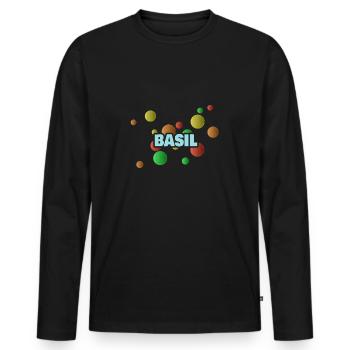 Cadeau pour le basilic - T-shirt manches longues Premium bio Homme - noir - Devant - Nico (187cm)