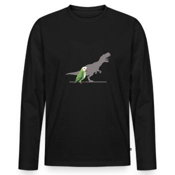 T-Rex shadow parrot - Männer Premium Bio Langarmshirt - Schwarz - Vorne - Nico (187cm)