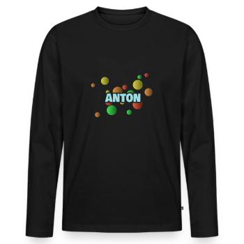 Anton as Anton - Men's Premium Organic Long Sleeve Shirt - black - Front - Nico (187cm)