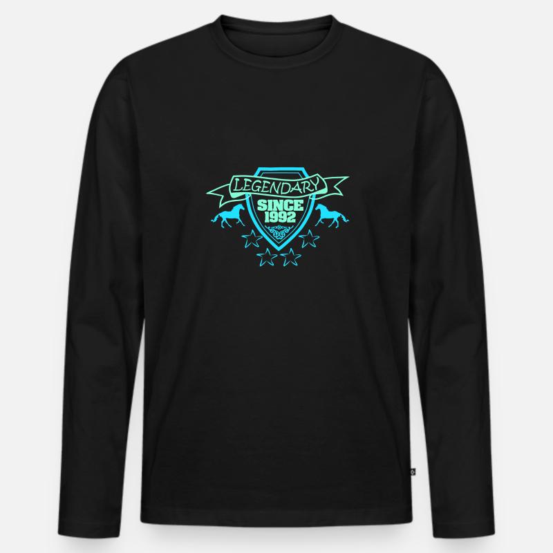 1992 - Männer Premium Bio Langarmshirt - Schwarz