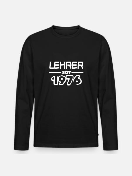 Lehrer 1976 - Männer Premium Bio Langarmshirt - Schwarz