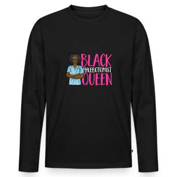 Phlebotomy Blood Draw Blood Nurse - Men's Premium Organic Long Sleeve Shirt - black - Front - Nico (187cm)