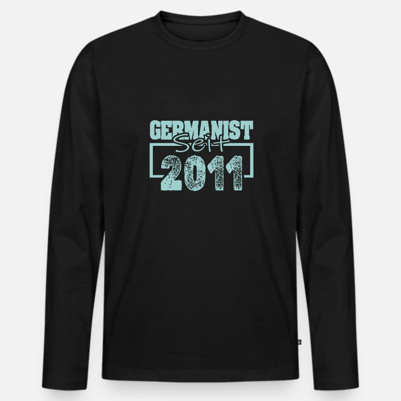 2011 - Männer Premium Bio Langarmshirt - Schwarz