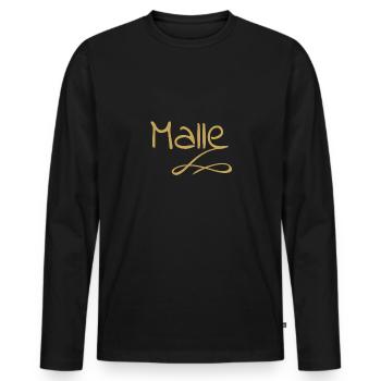 Malle Mallorca - T-shirt manches longues Premium bio Homme - noir - Devant - Nico (187cm)