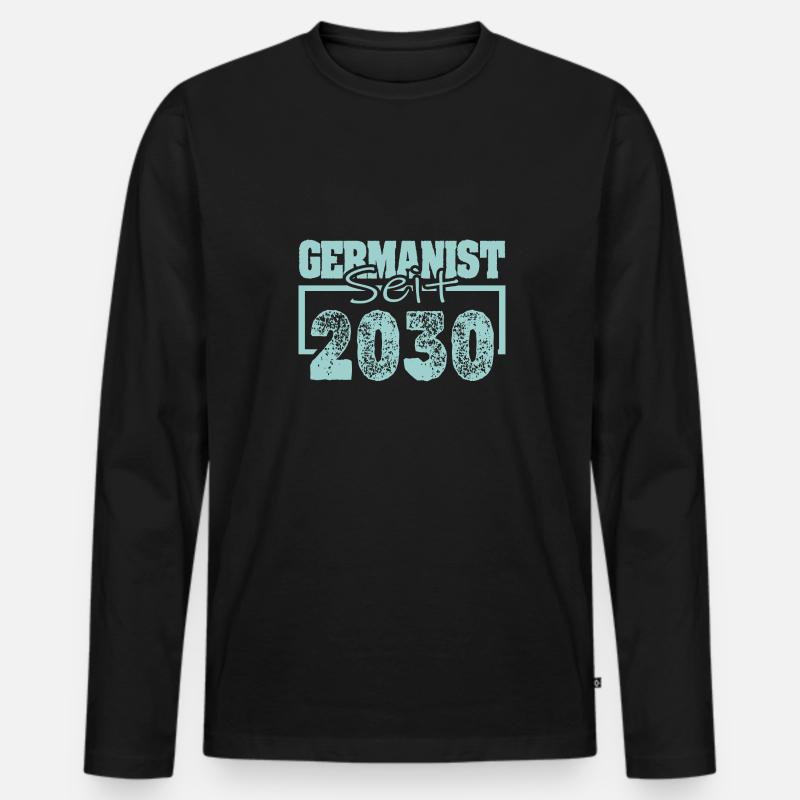 2030 - Männer Premium Bio Langarmshirt - Schwarz