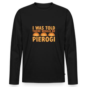 Pierogi polonais - T-shirt manches longues Premium bio Homme - noir - Devant - Nico (187cm)