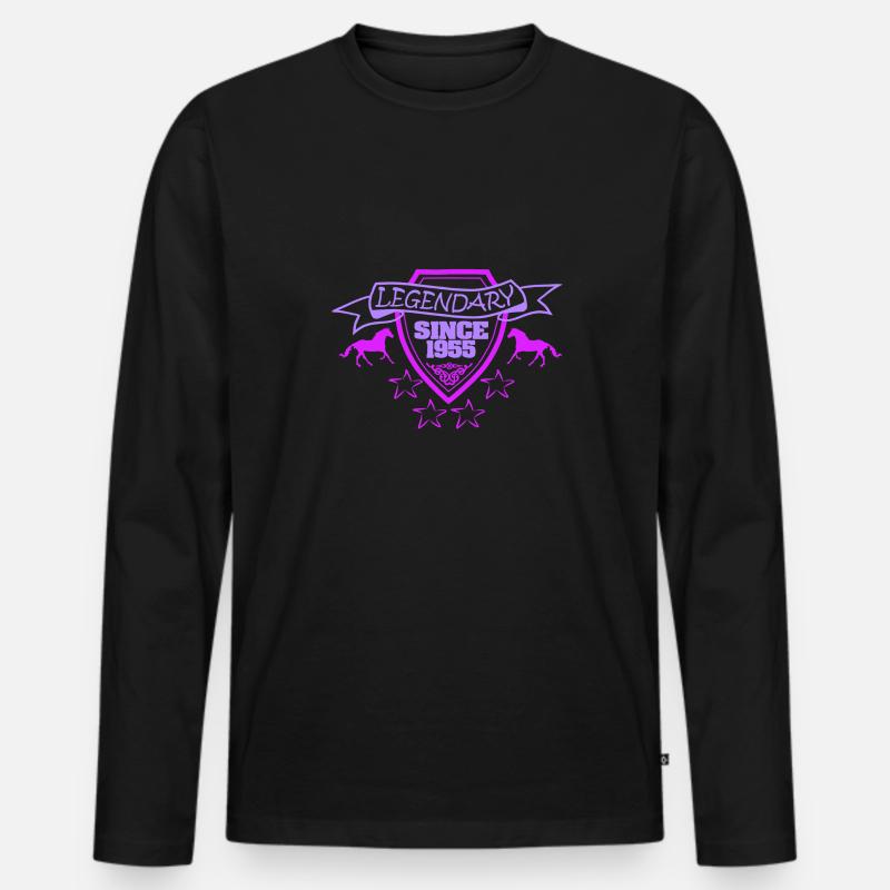 1955 - Männer Premium Bio Langarmshirt - Schwarz