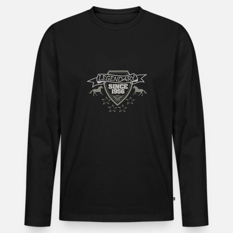 1956 - Männer Premium Bio Langarmshirt - Schwarz