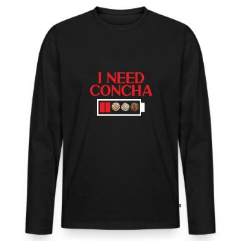 Concha Hispanic Mexican Pan Dulce - Men's Premium Organic Long Sleeve Shirt - black - Front - Nico (187cm)