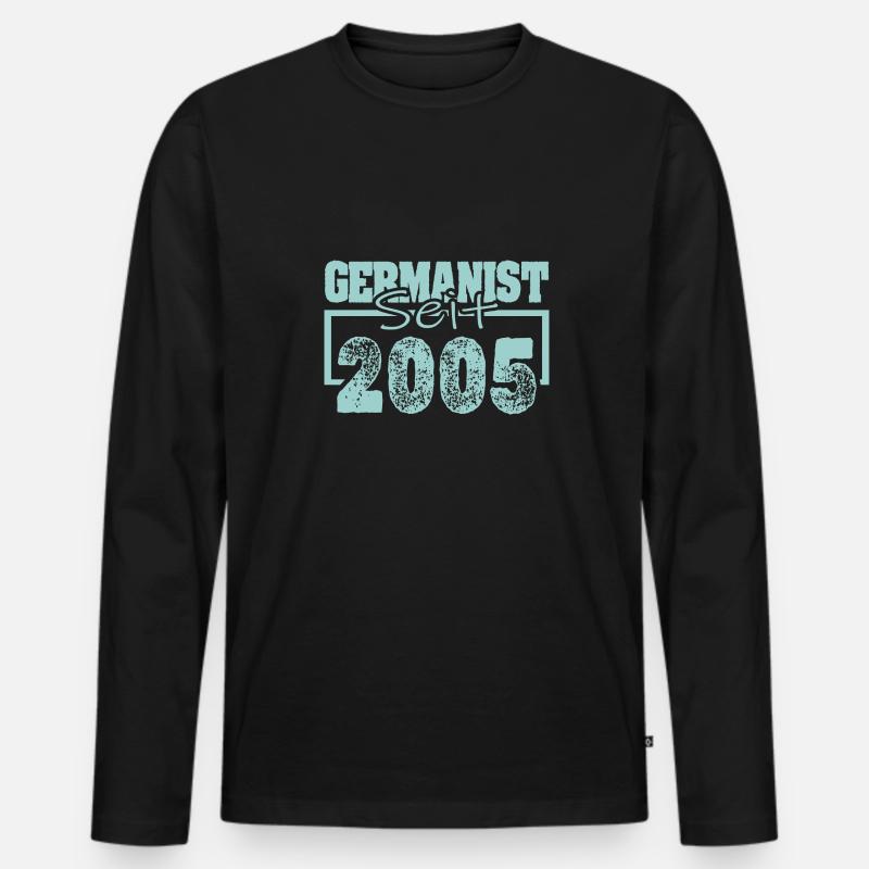 2005 - Männer Premium Bio Langarmshirt - Schwarz