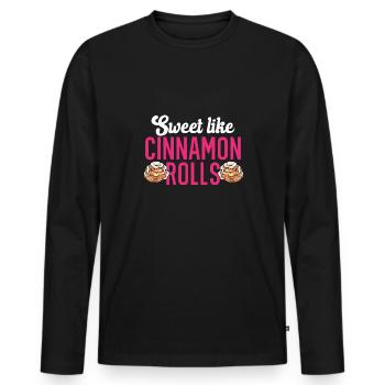 Zimtschnecke - Männer Premium Bio Langarmshirt - Schwarz - Vorne - Nico (187cm)