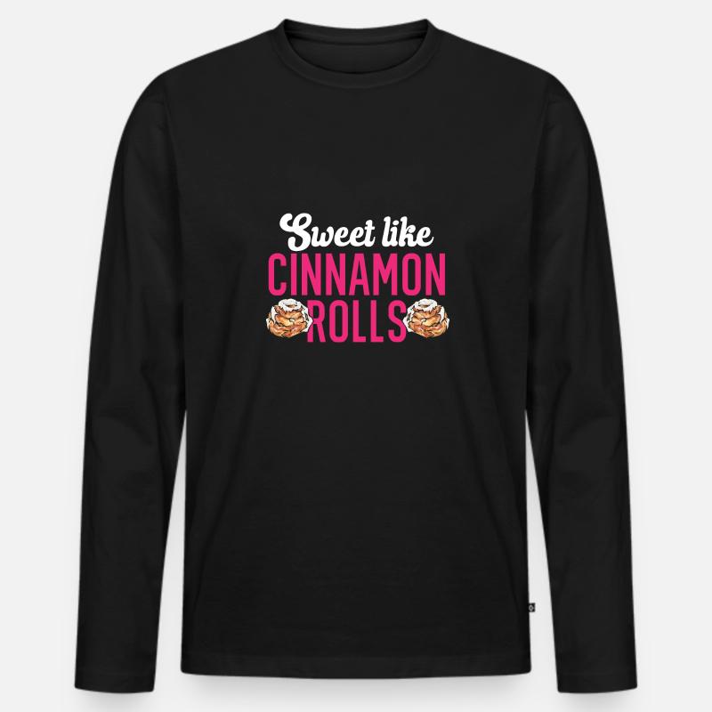 Zimtschnecke - Männer Premium Bio Langarmshirt - Schwarz