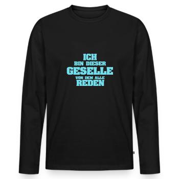 Profession compagnon - T-shirt manches longues Premium bio Homme - noir - Devant - Nico (187cm)