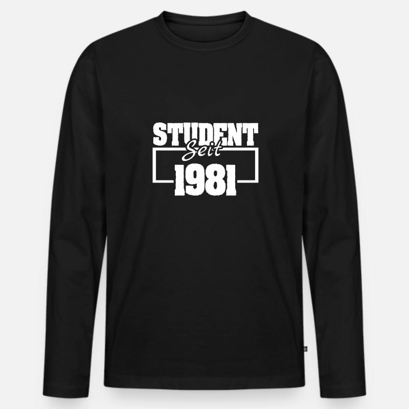 Student 1981 - Männer Premium Bio Langarmshirt - Schwarz