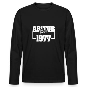 1977 - Men's Premium Organic Long Sleeve Shirt - black - Front - Nico (187cm)