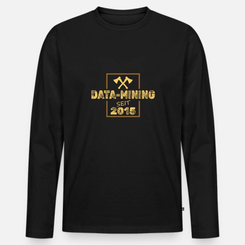 datamining 2015 - Männer Premium Bio Langarmshirt - Schwarz