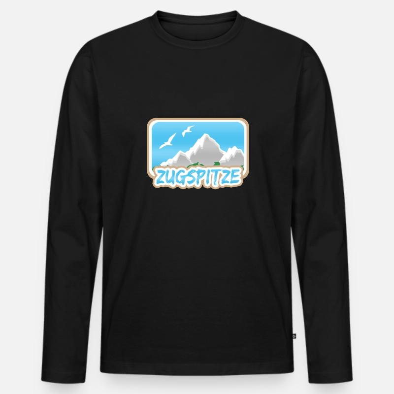 Zugspitze - Männer Premium Bio Langarmshirt - Schwarz