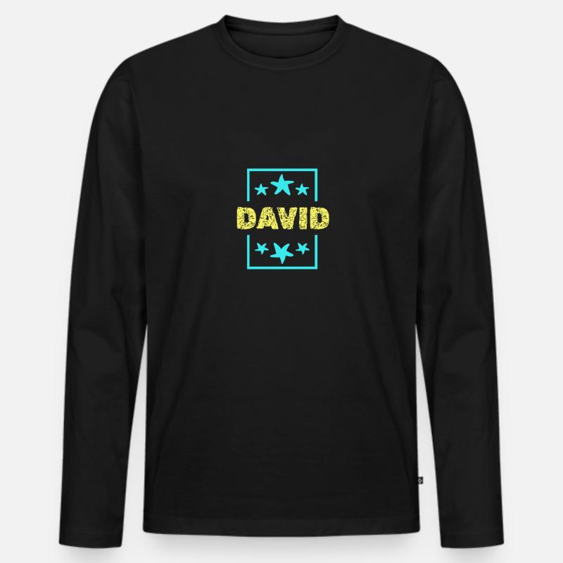 David David - Männer Premium Bio Langarmshirt - Schwarz