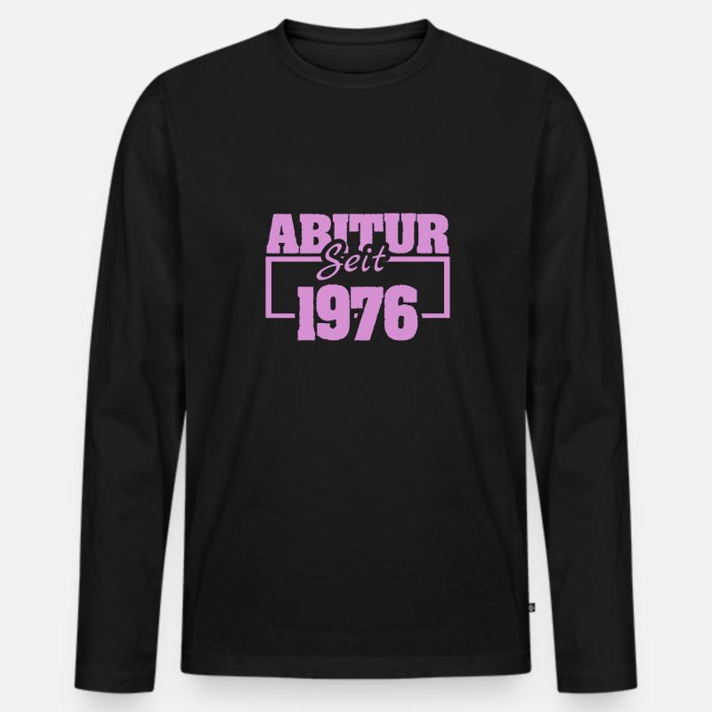 1976 - Männer Premium Bio Langarmshirt - Schwarz