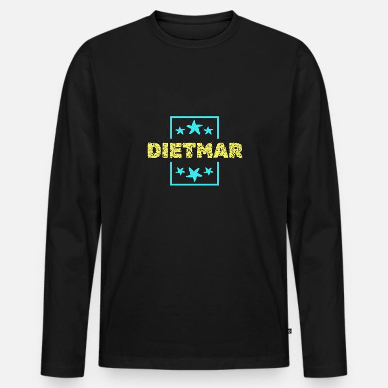 Dietmar Dietmar - Männer Premium Bio Langarmshirt - Schwarz