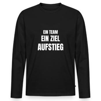 Ein Team, ein Ziel, Aufstieg. - Männer Premium Bio Langarmshirt - Schwarz - Vorne - Nico (187cm)