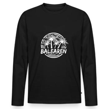 Vacances Îles Baléares - T-shirt manches longues Premium bio Homme - noir - Devant - Nico (187cm)