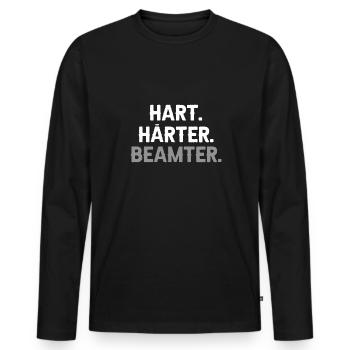 Hart Härter Beamter - Beamten Geschenk - Männer Premium Bio Langarmshirt - Schwarz - Vorne - Nico (187cm)